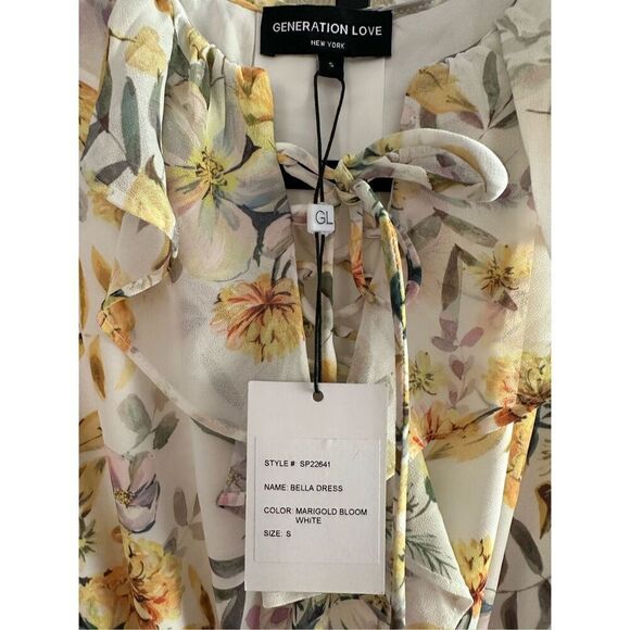 Generation Love Bella Dress in Marigold Bloom White Size S - Picture 5 of 7